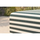 Pouf Modulable - Tissu Extérieur À Rayures, Blanc Et Vert Foncé