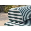 Méridienne Modulable - Tissu Extérieur À Rayures, Blanc Et Vert Foncé