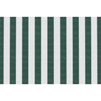 Canapé 2 Places Modulable - Tissu Extérieur À Rayures - Blanc Et Vert Foncé