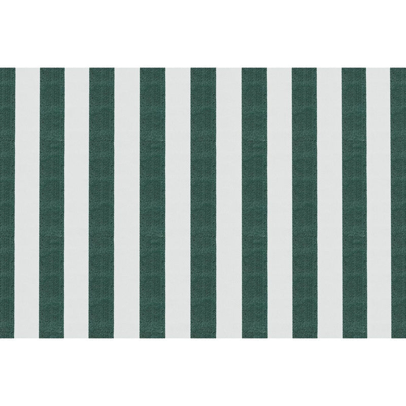 Canapé 3 Places Modulable - Tissu Extérieur À Rayures, Blanc Et Vert Foncé