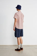 Chemise Manches Courtes Stripes Plum