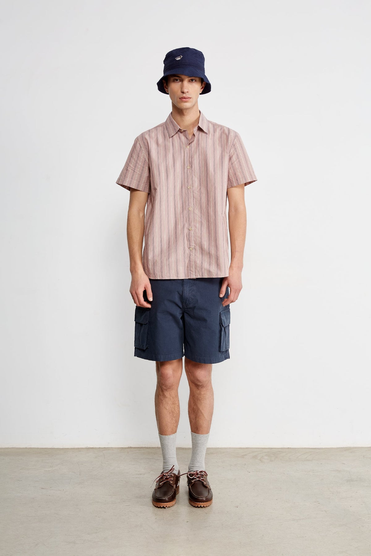 Chemise Manches Courtes Stripes Plum