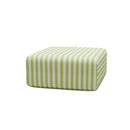 Pouf Modulable - Tissu Extérieur À Rayures, Blanc Et Vert Anis