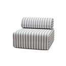 Fauteuil Modulable - Tissu Extérieur À Rayures, Blanc Et Gris