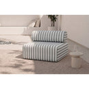 Fauteuil Modulable - Tissu Extérieur À Rayures, Blanc Et Gris