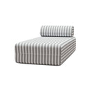 Méridienne Modulable - Tissu Extérieur À Rayures, Blanc Et Gris