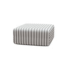 Pouf Modulable - Tissu Extérieur À Rayures, Blanc Et Gris