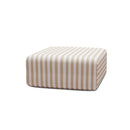 Pouf Modulable - Tissu Extérieur À Rayures, Blanc Et Beige