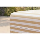Pouf Modulable - Tissu Extérieur À Rayures, Blanc Et Beige