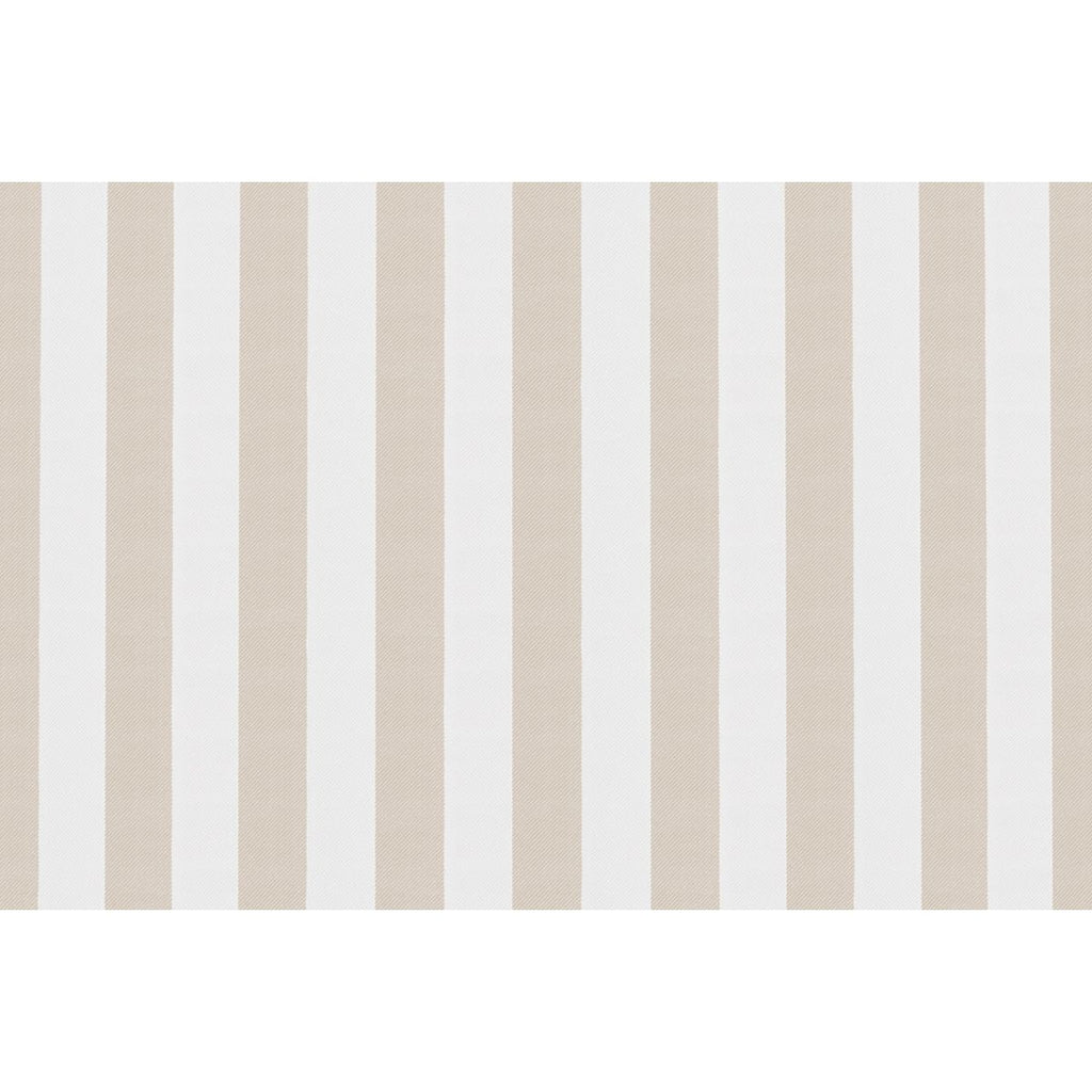 Canapé 2 Places Modulable - Tissu Extérieur À Rayures - Blanc Et Beige