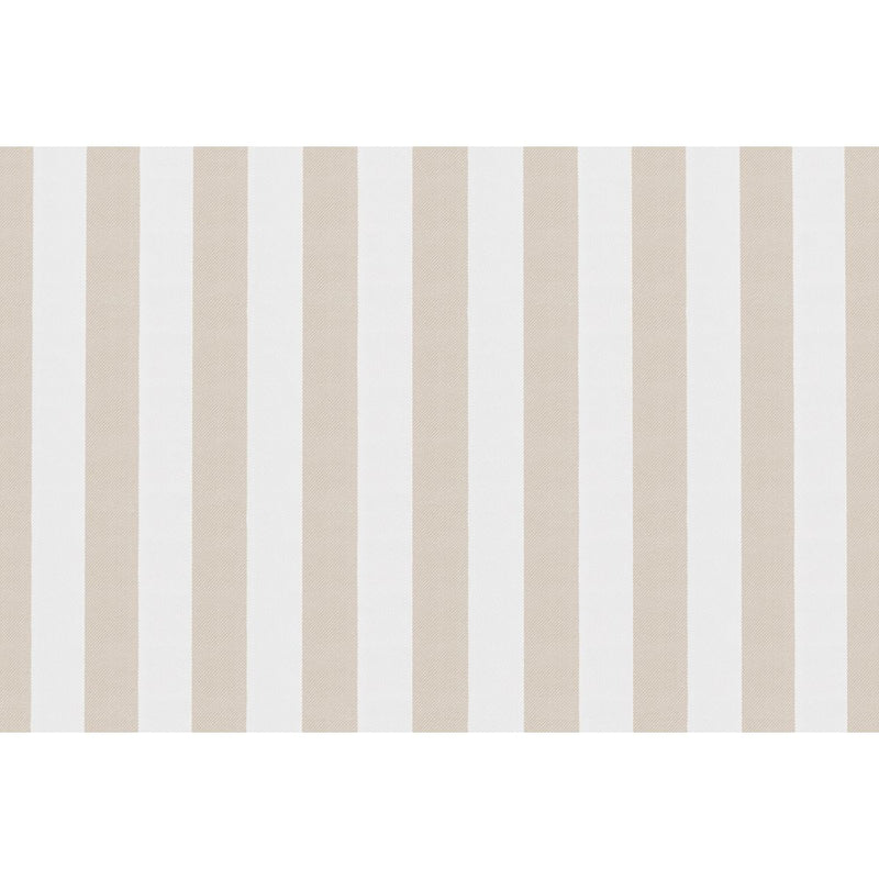Canapé 3 Places Modulable - Tissu Extérieur À Rayures, Blanc Et Beige