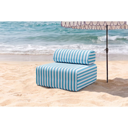 Sillón Modular - Tela Exterior Rayas, Blanco y Azul