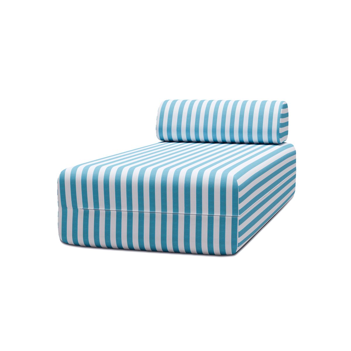 Méridienne Modulable - Tissu Extérieur À Rayures - Blanc Et Bleu