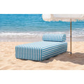 Méridienne Modulable - Tissu Extérieur À Rayures - Blanc Et Bleu