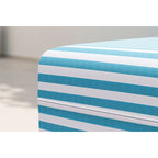 Pouf Modulable - Tissu Extérieur À Rayures - Blanc Et Bleu