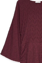 Vestido Largo Estructurado Con Cordones Burdeos