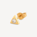 And Paris - Stud Mini Triangle Diamant Or Jaune