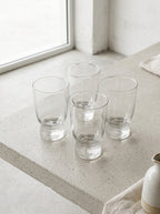 Feast - Sæt Med 4 Glas - Kaliglas - Sandblæste Striber