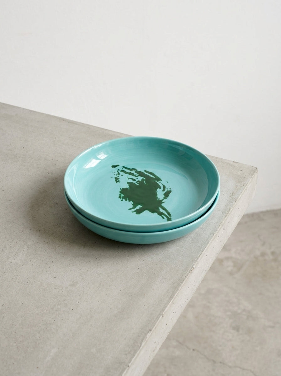 Juego de 2 platos altos - Alcachofa Azur - Green Feast - By Ottolenghi