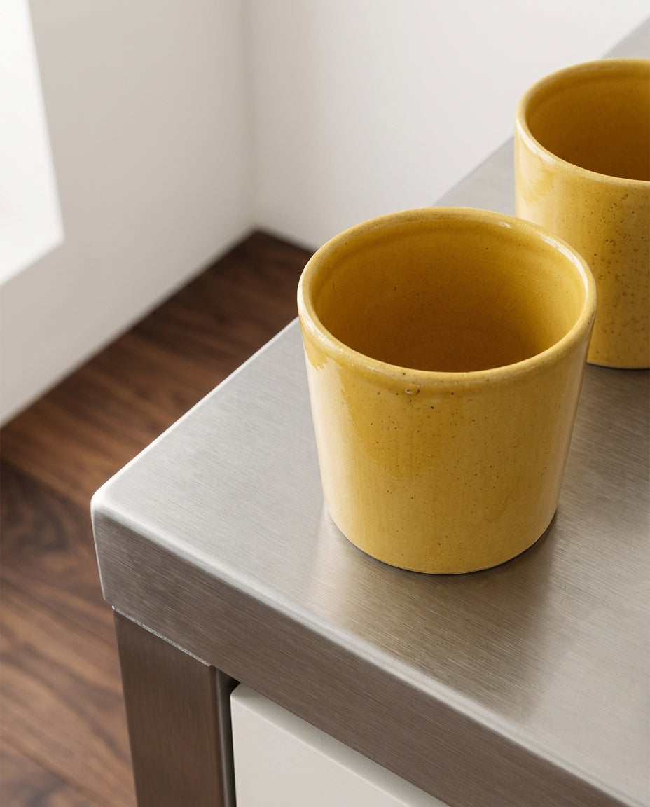 Feast - Set Da 4 Tazzine Da Caffè Espresso - Gres - Giallo