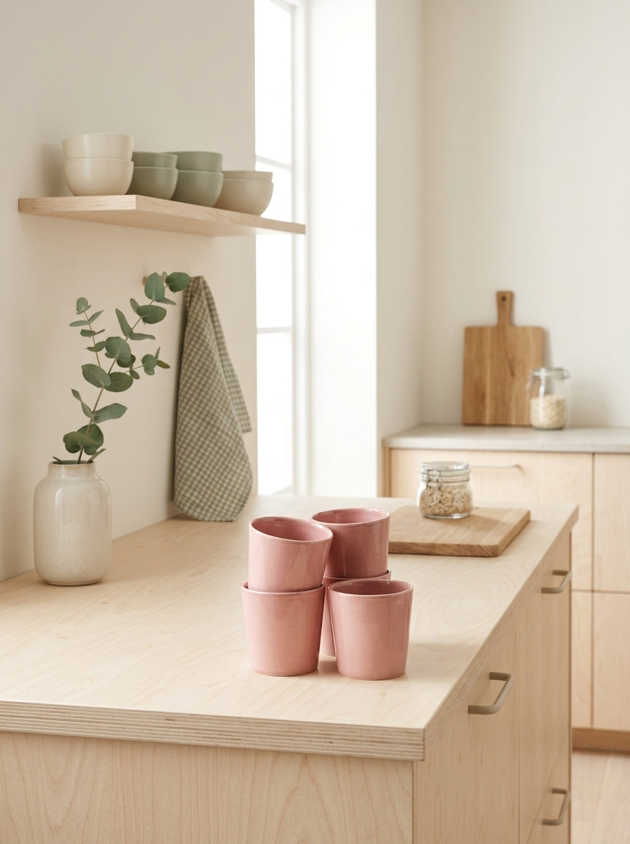 Feast - Lot De 4 Tasses À Café - Grès - Rose