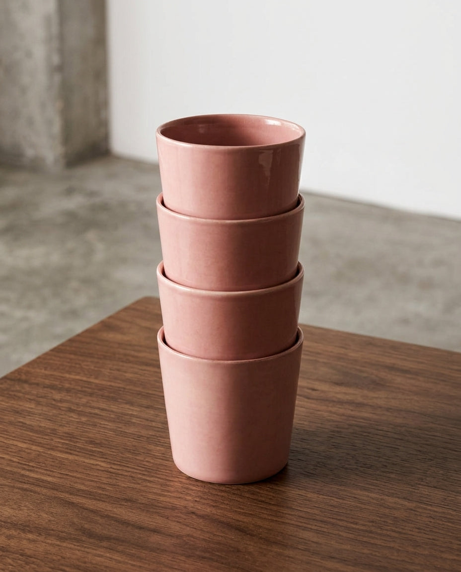 Feast - Lot De 4 Tasses À Café - Grès - Rose