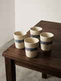 Feast - Lot De 4 Tasses À Thé - Grès - Blanc Bleu