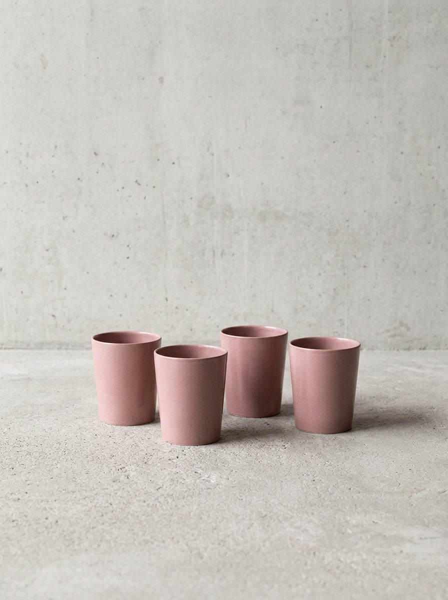 Feast - Set Da 4 Tazze Da Tè - Gres - Rosa
