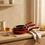 Cerise - Set Van 3 Koekenpannen - Aluminium - 20/24/28 cm