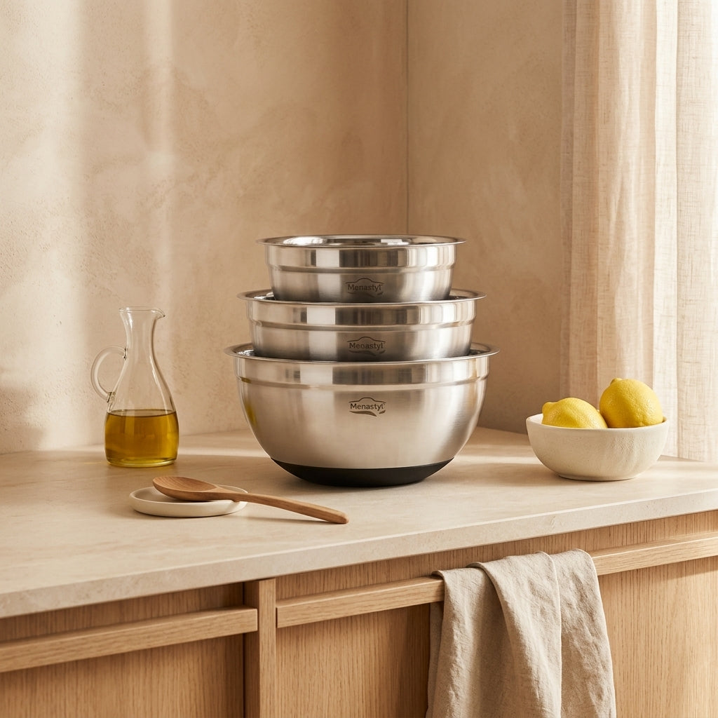 Set De 3 Bols À Mélanger - Acier Inoxydable