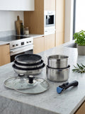 Battery 8 Pieces - Stainless Steel - Non-Stick - Stainless Steel