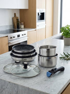 Battery 8 Pieces - Stainless Steel - Non-Stick - Stainless Steel