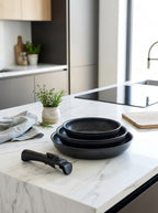 Set of 3 Frying Pans 20/24/28cm - Aluminum - Non-Stick - Black