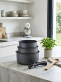 Set of 3 Saucepans 16/18/20cm - Aluminum - Non-Stick - Matt Gray