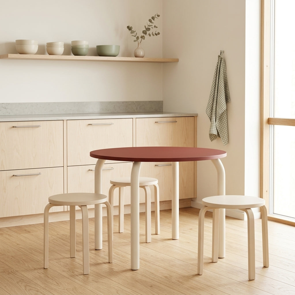 Table Meko - Petit - Auburn Red Top/Piazza Beige Legs