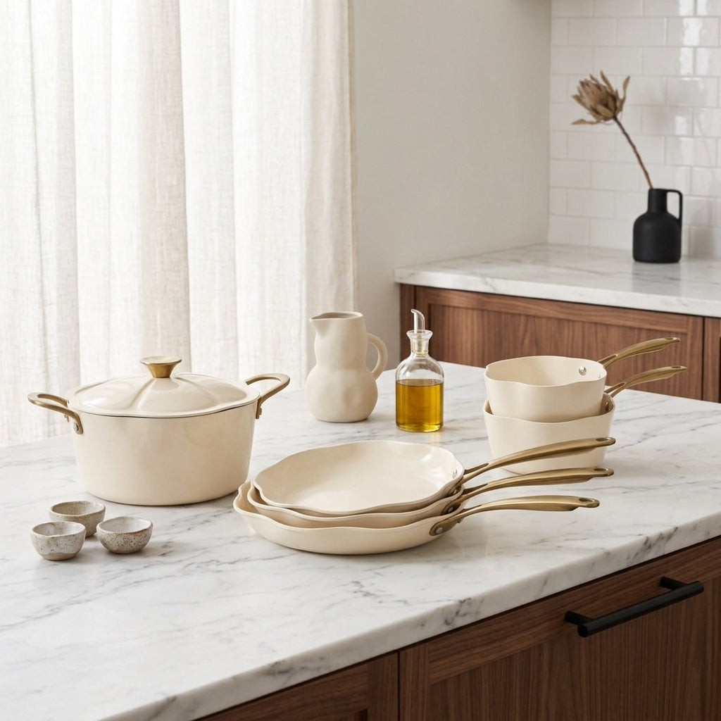 Dahlia - 8-Piece Set - Recycled Aluminium - Beige