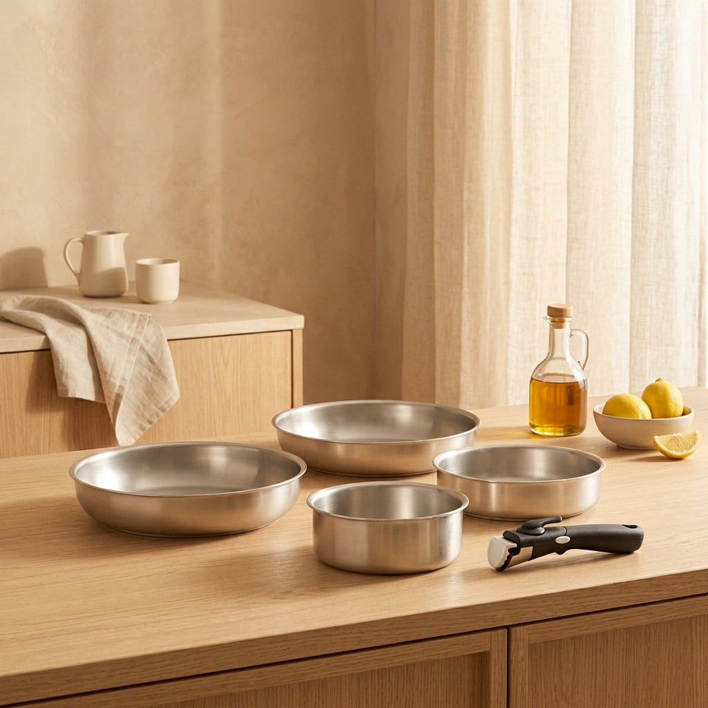 Iris - 5-Delige Set Met Afneembare Handgreep - Rvs & Aluminium
