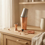 Cocktail - 5-Piece Bartender Set - Copper-Coated Stainless Steel - Copper/Stainless Steel/Black