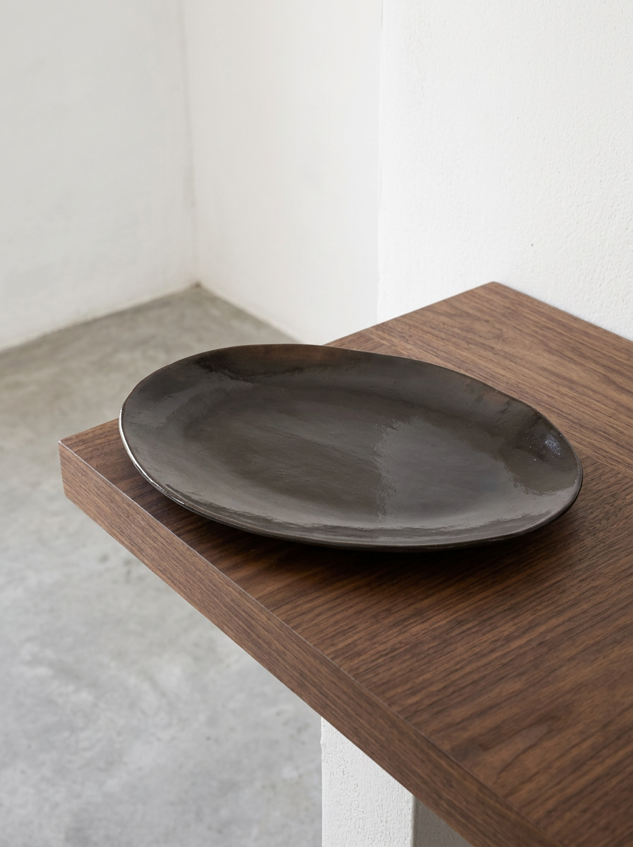 La Mère - Lot De 2 Assiettes Ovales - Grès - Ébène