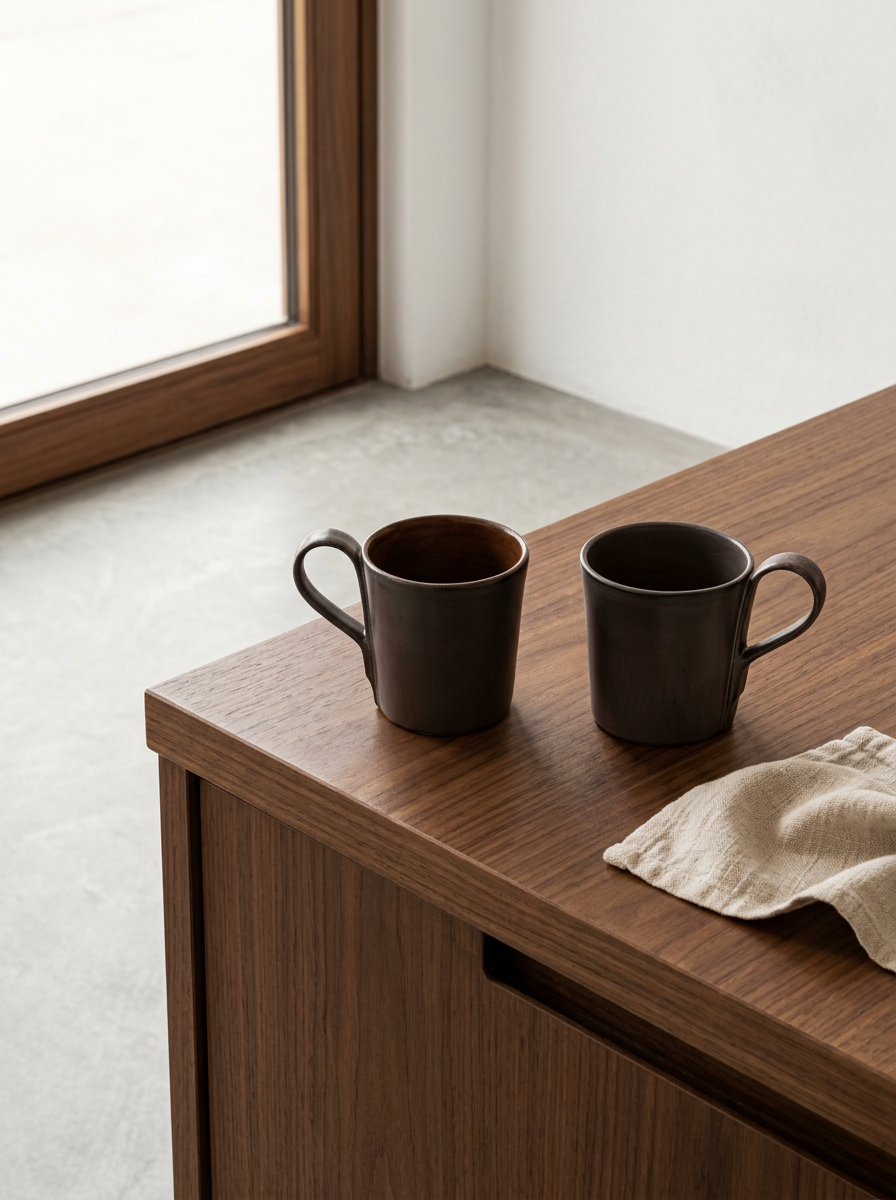 La Mère - Lot De 2 Tasses À Café Avec Anse - Grès - Ébène