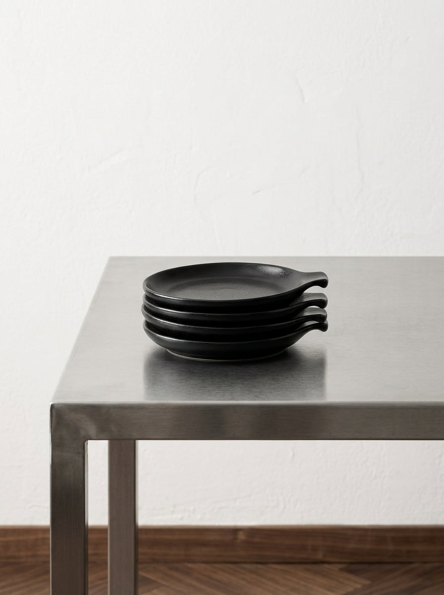 Feast - Lot De 4 Assiettes À Tapas - L - Grès - Noir