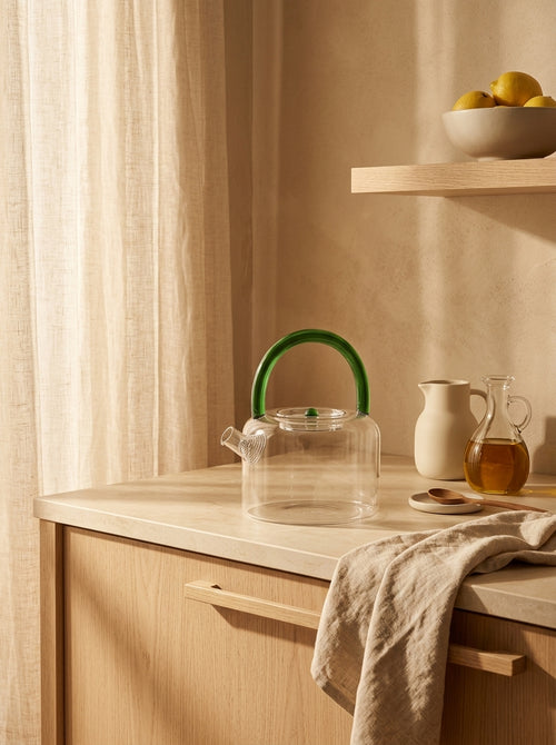 Monterey - Teapot With Filter On Spout - Green - Borosilicate Glass - 900ml