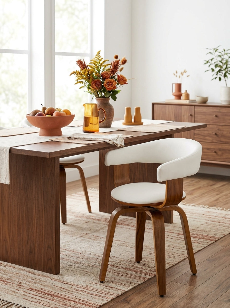 Harold - Chaise Avec Accoudoirs En Cuir Synthétique Blanc