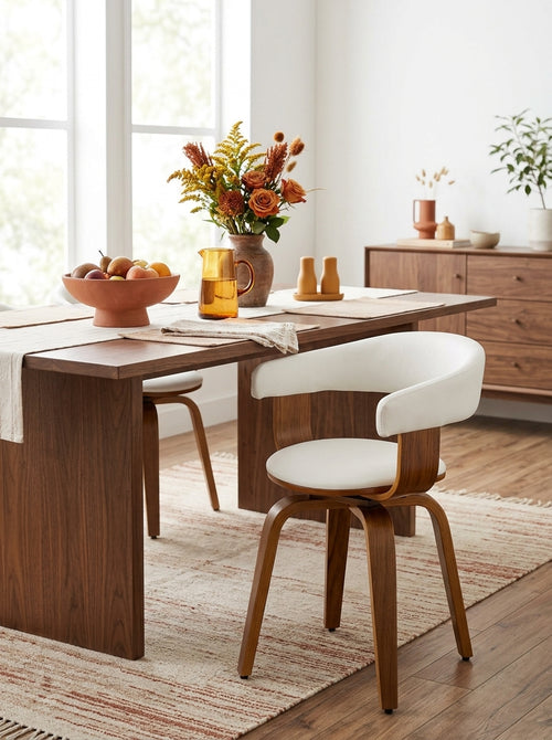 Harold - Chaise Avec Accoudoirs En Cuir Synthétique Blanc