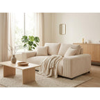 Garance - Canapé Droit - 2 Places - Velours Côtelé - Beige
