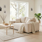 Garance - Divano dritto - 2 posti - Velluto a coste - Beige