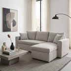 Cyrus - Reversible Convertible Corner Sofa with Storage - 4 Seater - Corduroy - Light Grey