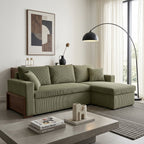 Cyrus - Sofá Rinconera Reversible Cama Con Arcón - 4 Plazas - Pana - Verde