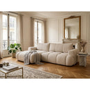 Yulin - Canapé D'Angle Convertible Avec Coffre - 4 Places - Tissu Bouclette - Beige
