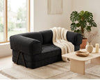 Poppy - 3-Seater Sofa Bed - Corduroy - Black